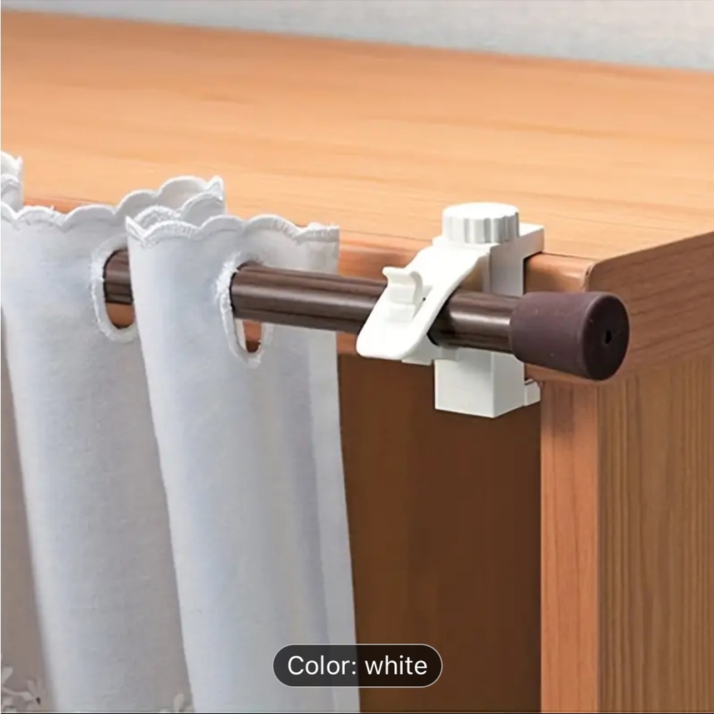 2pcs Decorative Curtain Rods Bracket Hanger Hooks -No drill needed